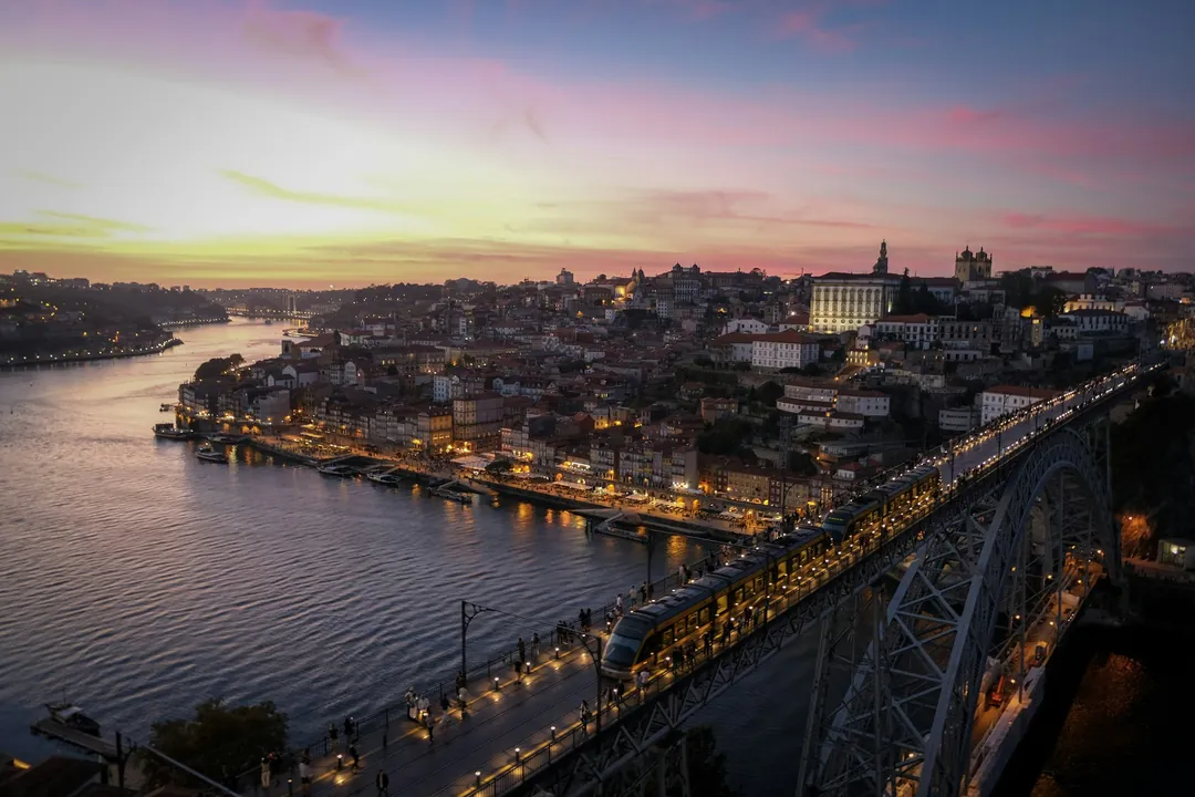 Ribeira do Porto ao entardecer